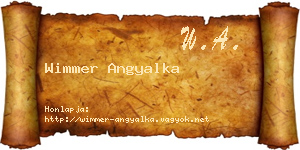 Wimmer Angyalka névjegykártya